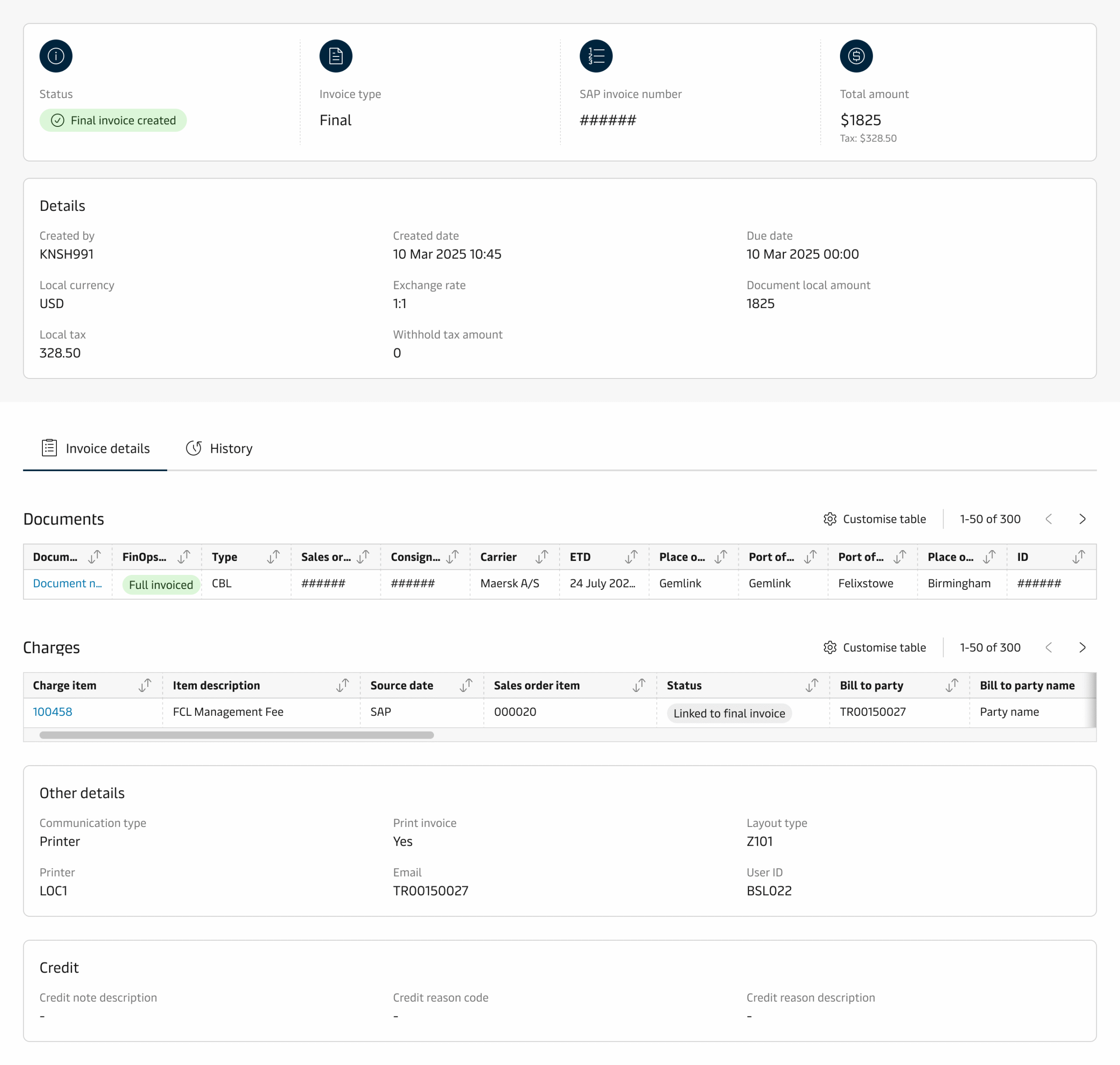 Details page design for SCP design system