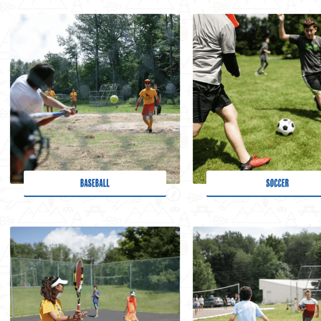 Cropped screenshot of the Camp Zeke website