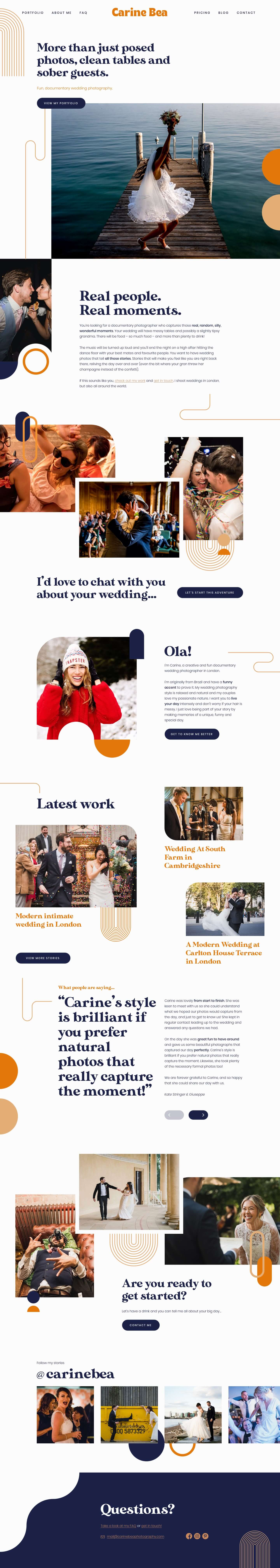 Carine Bea homepage design