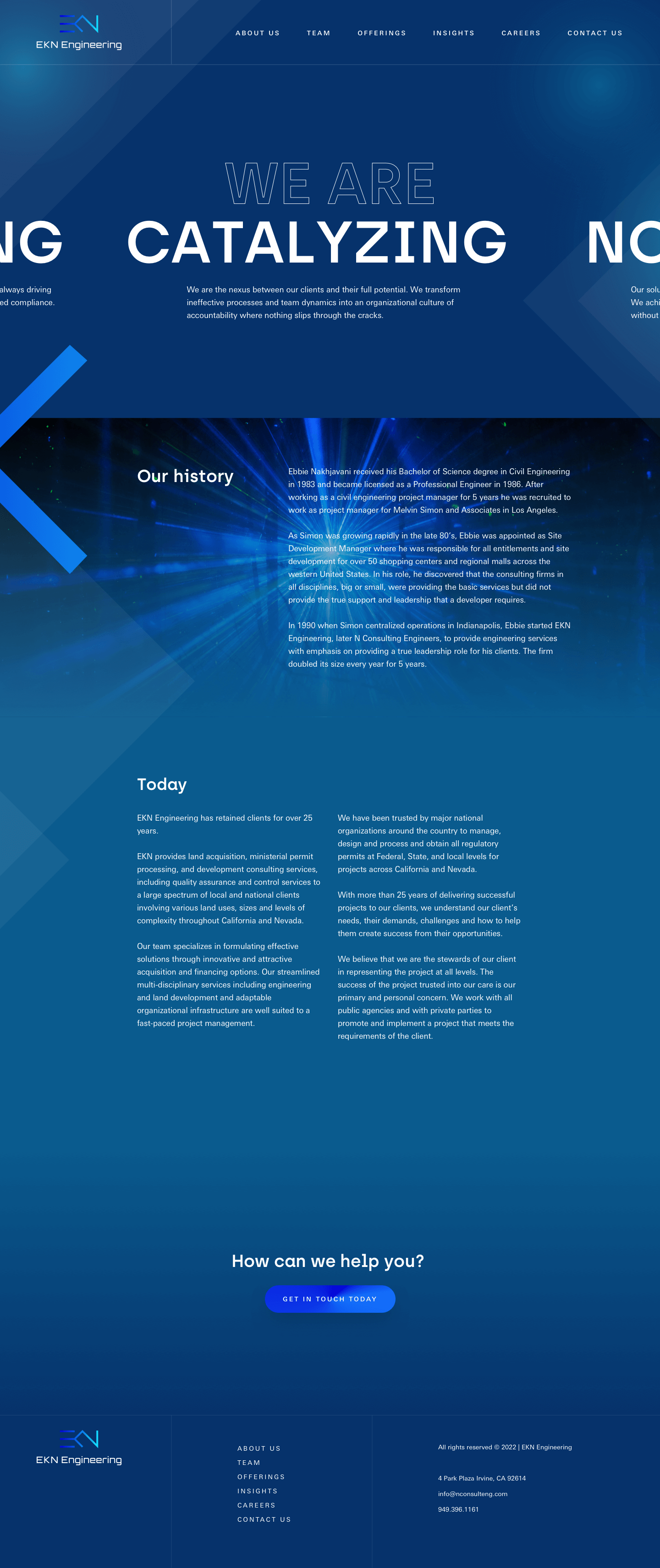 EKN Engineering 'About' page design