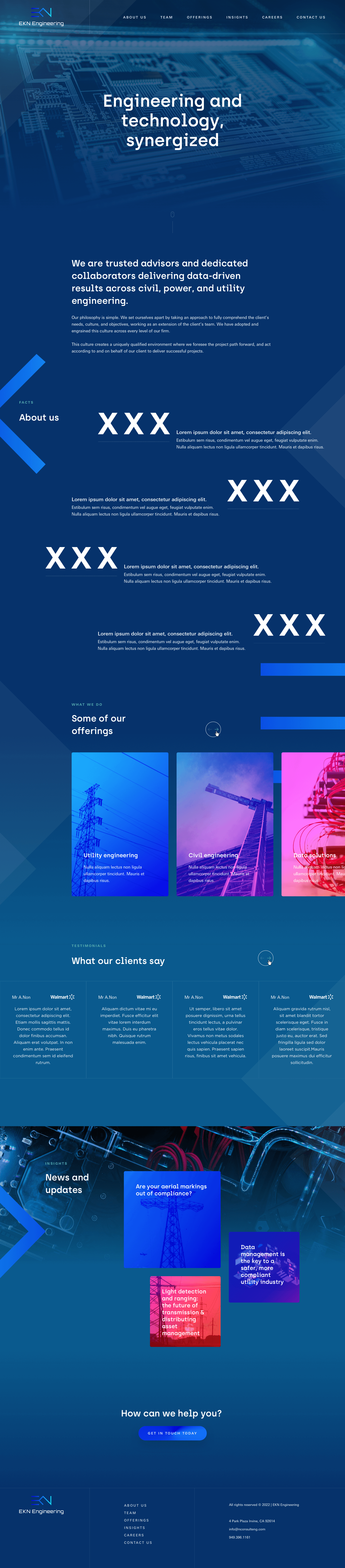EKN Engineering homepage design