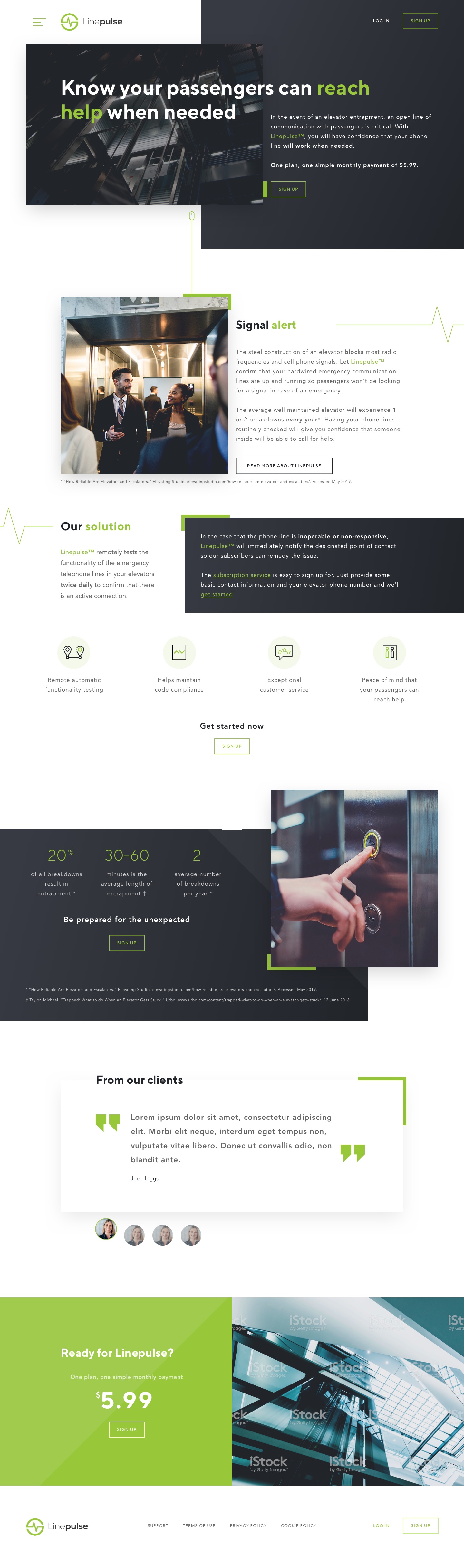 Linepulse homepage design