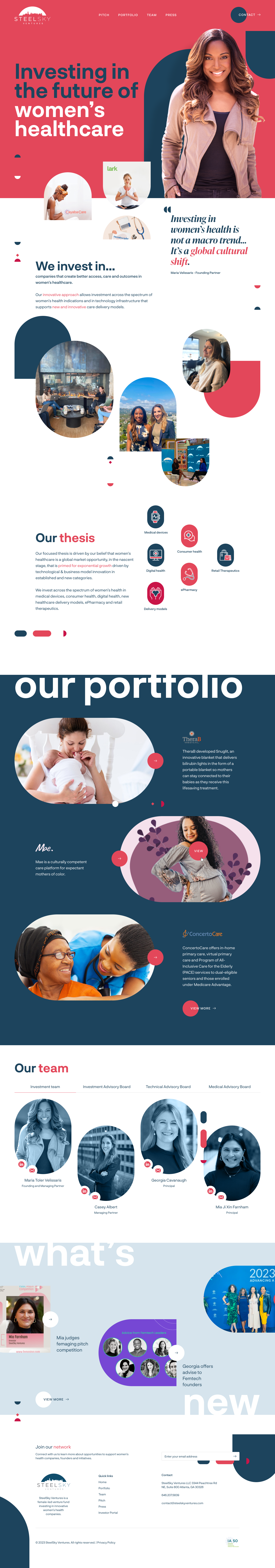 Steel Sky Ventures homepage design